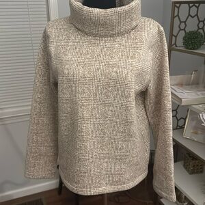 J. Crew Long- Sleeve Mock Neck Pullover Glen Plaid sz. M  (C01)